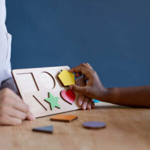 Structured ABA therapy session with behavioral specialist